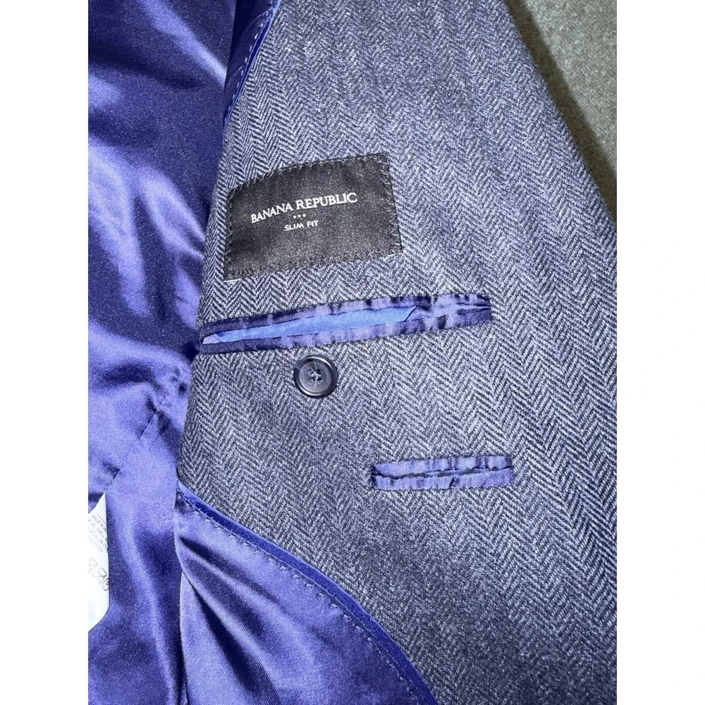 Banana Republic Blazer Jacket Navy Blue Wool Blend Men's Size‎ 42R